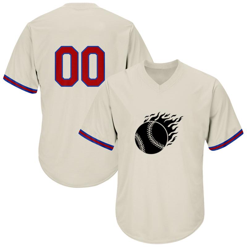 Baseball Ball With Flames Cut Out Baseball Jersey