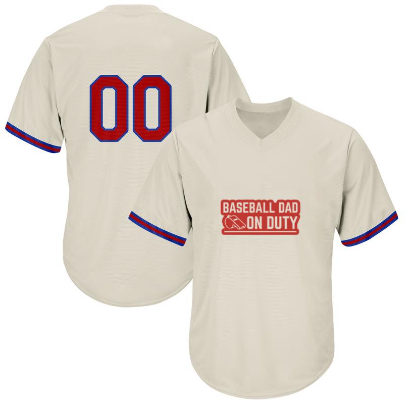 Baseball Dad On Duty Red Design Baseball Jersey