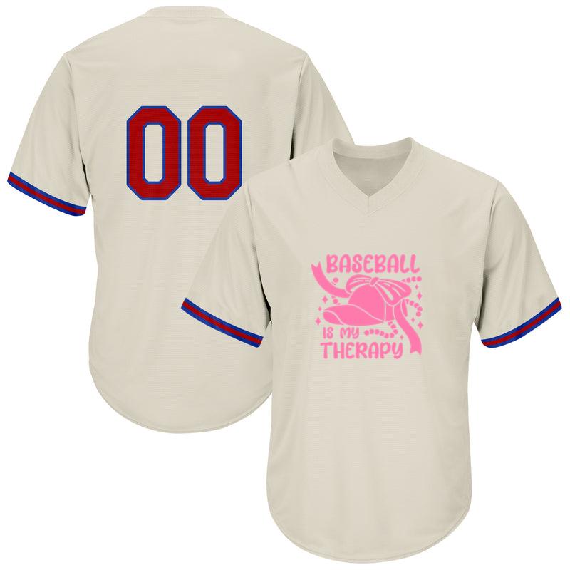 Baseball Is My Therapy Cut Out Design Baseball Jersey