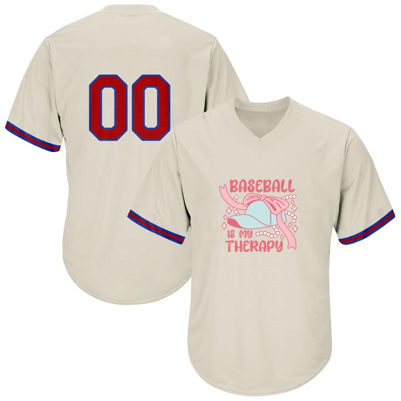 Baseball Is My Therapy Design Baseball Jersey